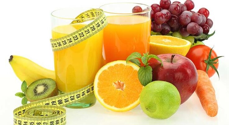 Obst, Gemüse und Säfte zur Gewichtsreduktion bei der „Favorite-Diät